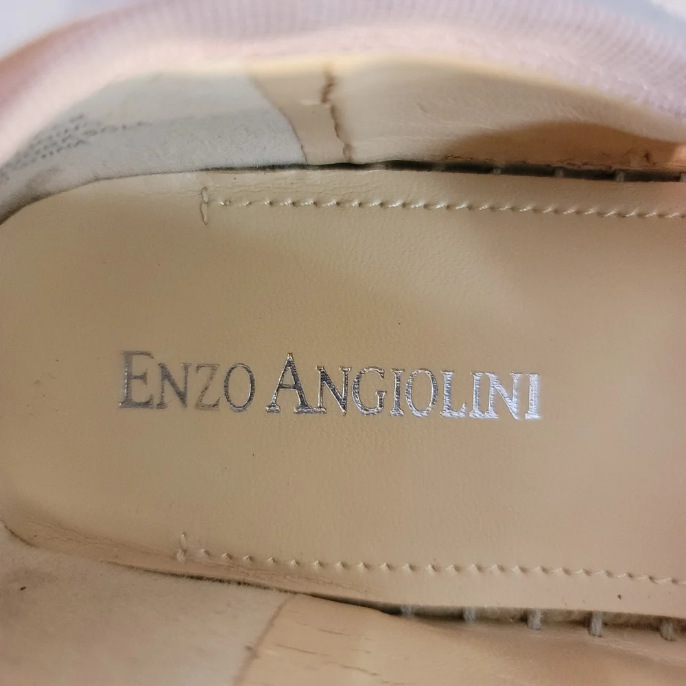 Enzo Angiolini Elegant Powdered Pink Canvas Espadrille Slipon Flats Size 7M